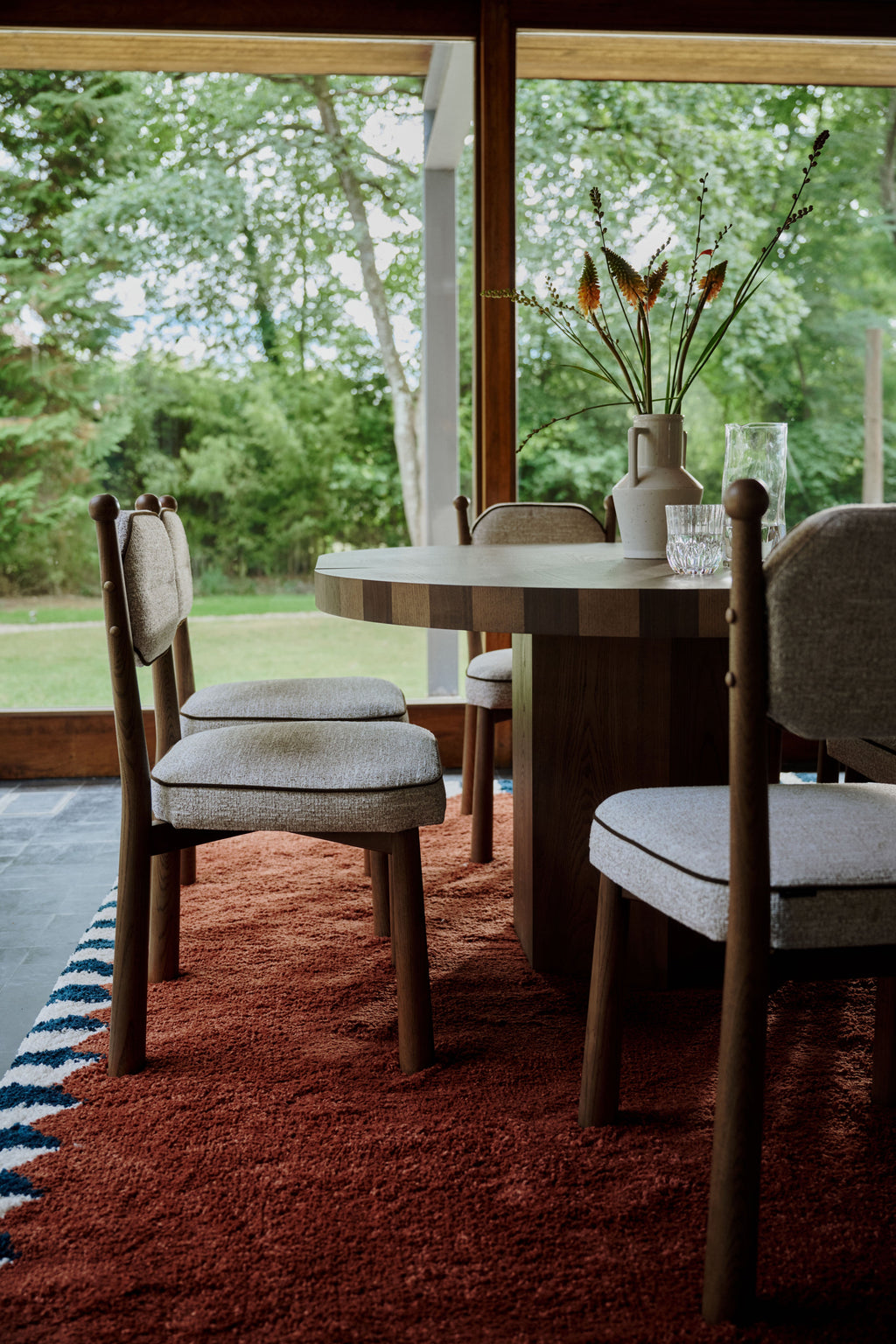 Chaise, Tweed écru meringue & Frêne massif