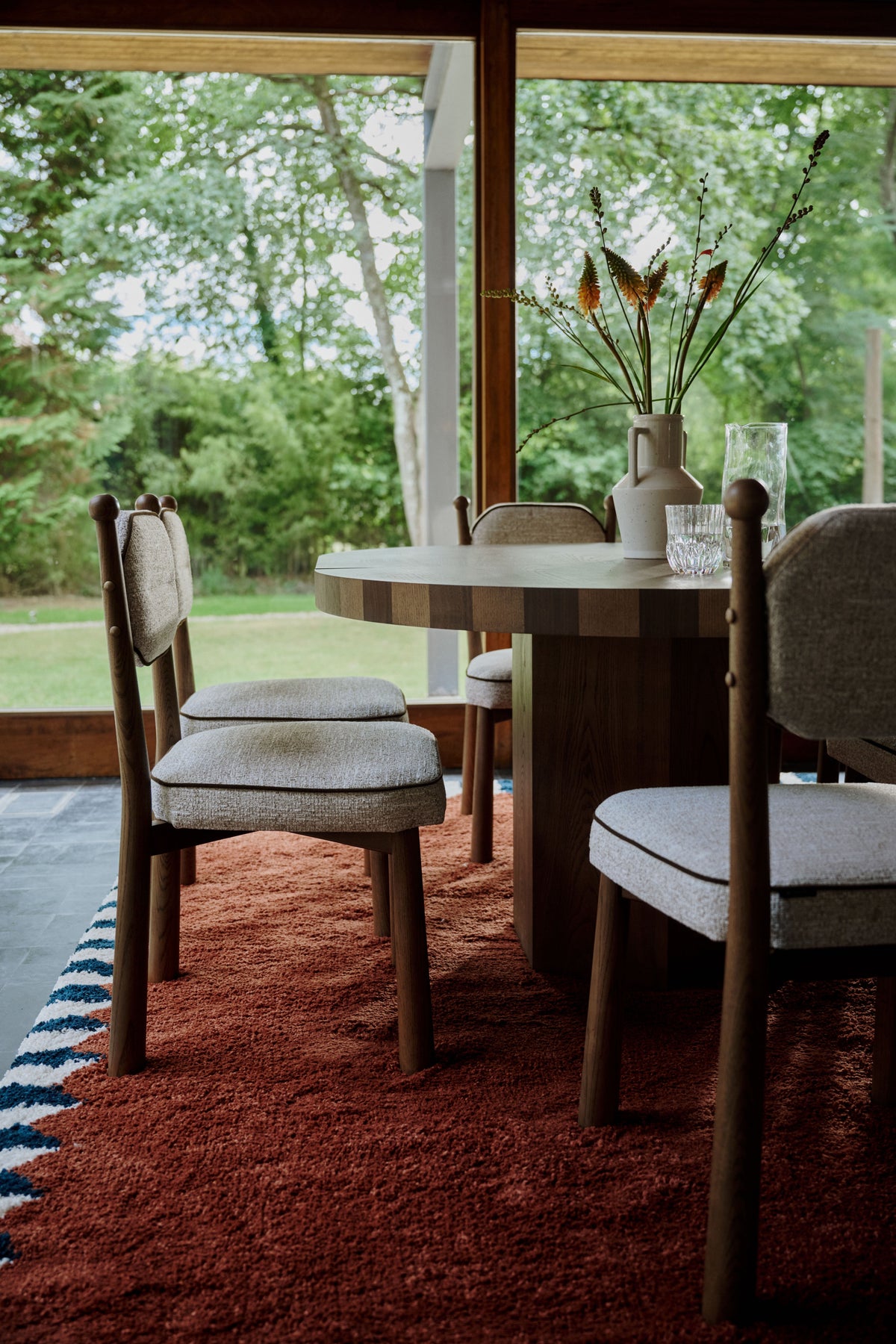 Chaise, Tweed écru meringue & Frêne massif