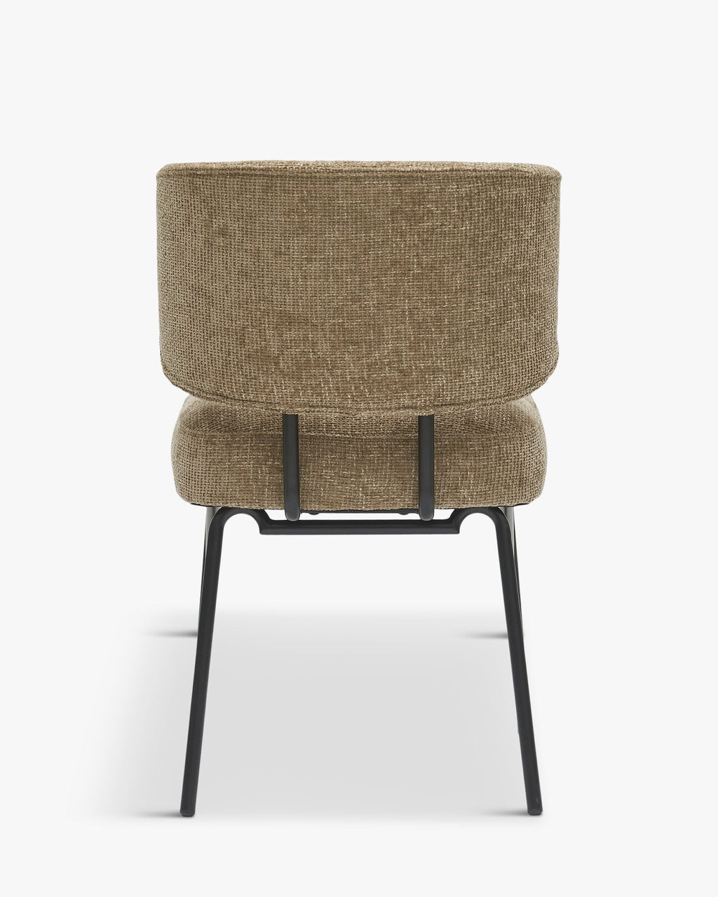 Chaise, Tweed taupe & métal noir