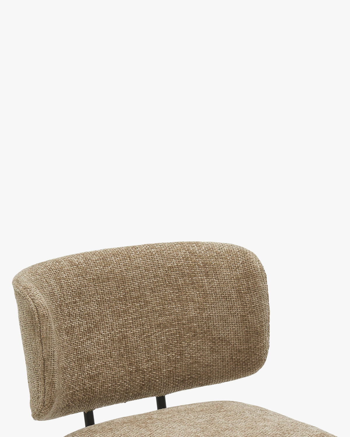 Chaise, Tweed taupe & métal noir