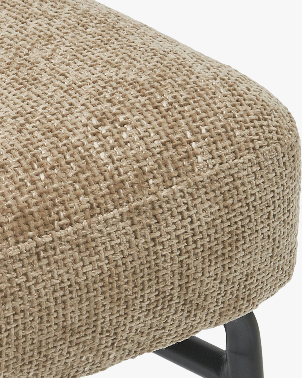 Chaise, Tweed taupe & métal noir