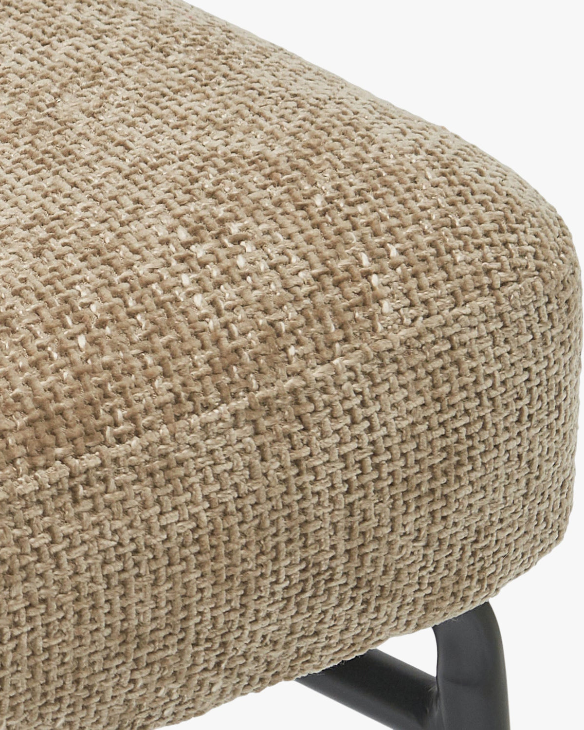 Chaise, Tweed taupe & métal noir
