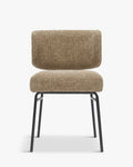 Chaise, Tweed taupe & métal noir