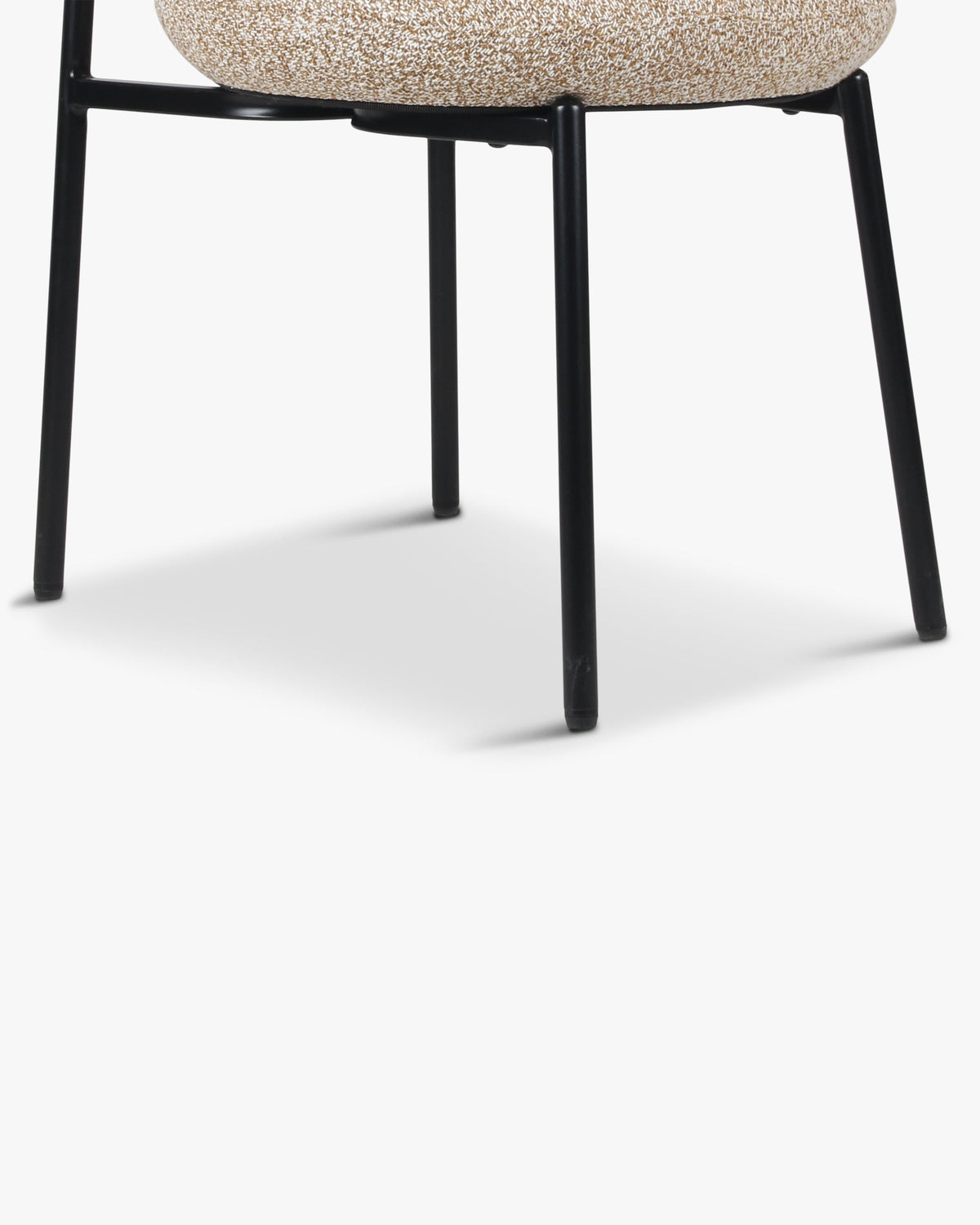 Chaise bicolore, Camel sable, Jaune moucheté & Métal noir