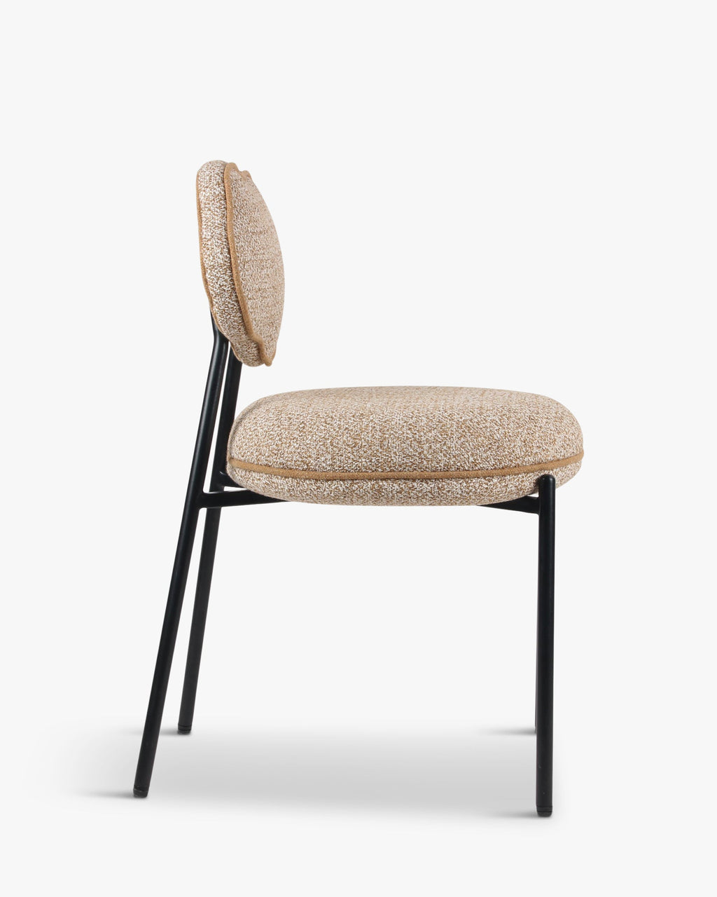 Chaise, Jaune moucheté & métal noir