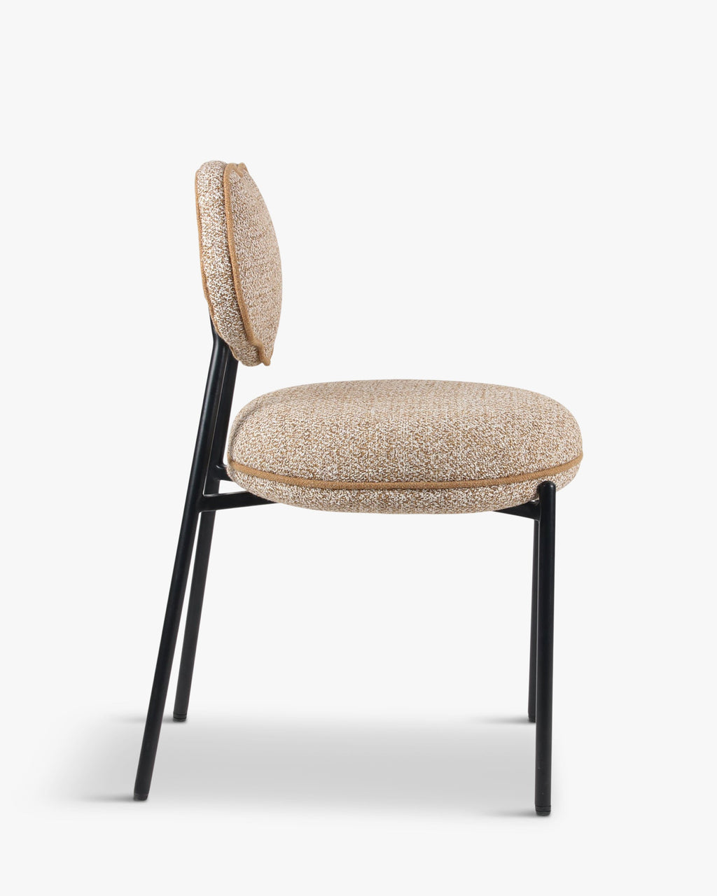 Chaise, Jaune moucheté & métal noir