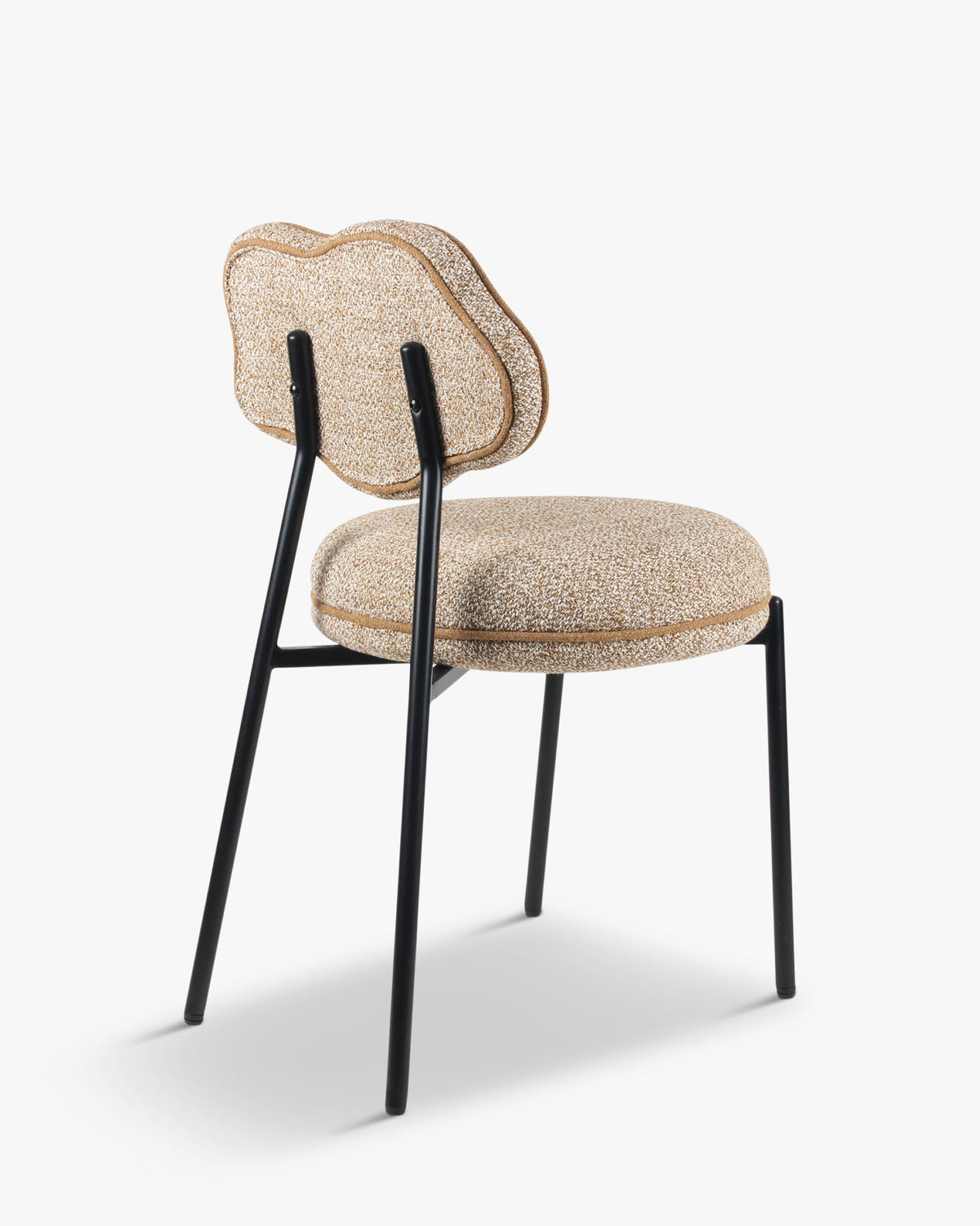 Chaise, Jaune moucheté & métal noir