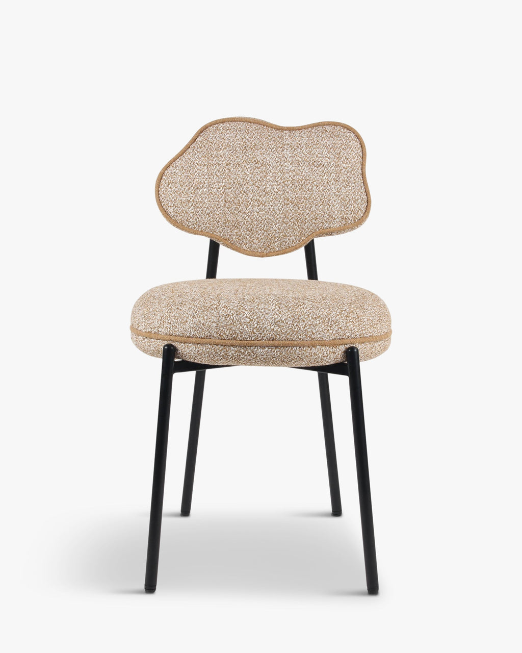 Chaise, Jaune moucheté & métal noir