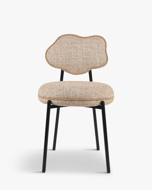Chaise, Jaune moucheté & métal noir