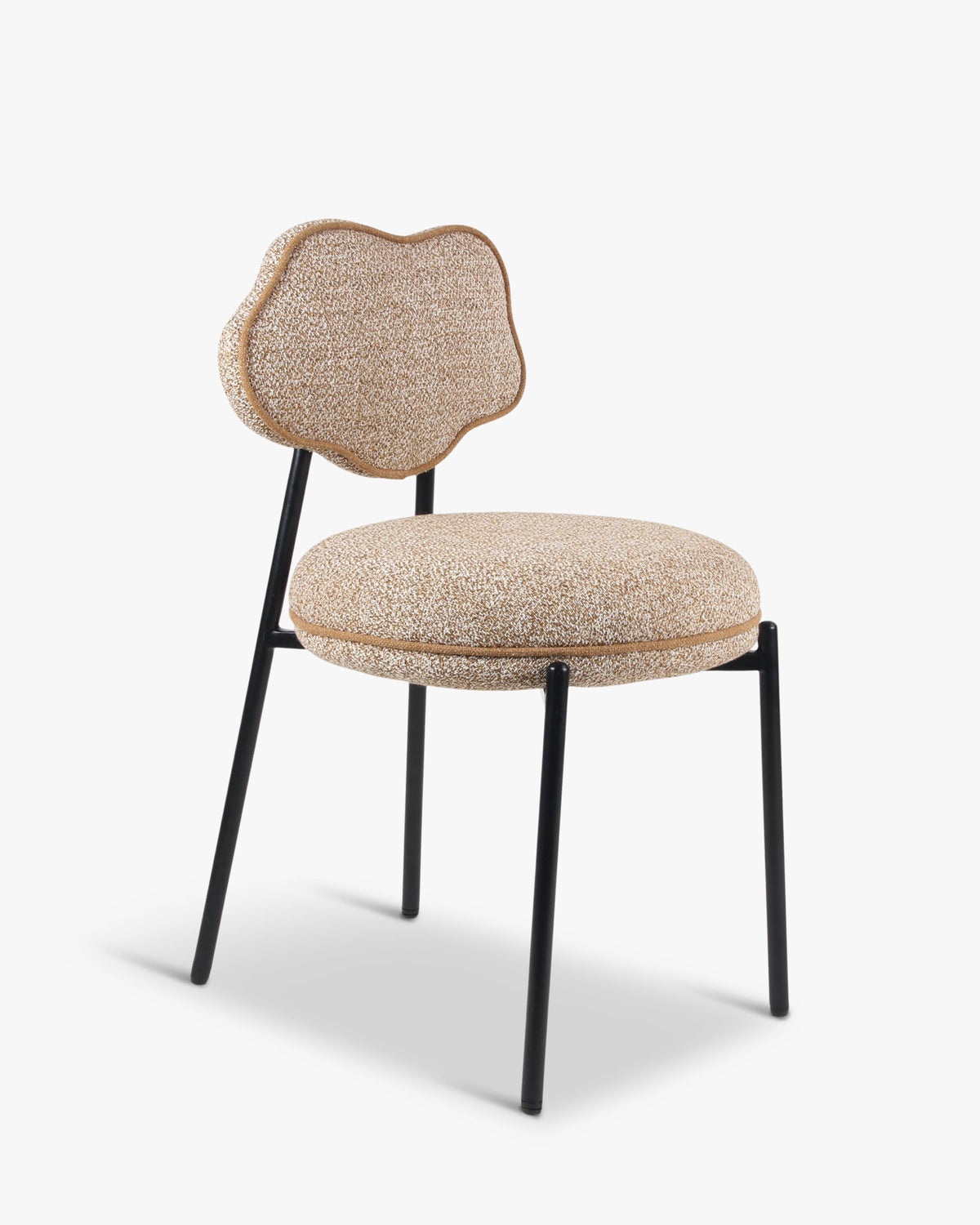 Chaise, Jaune moucheté & métal noir