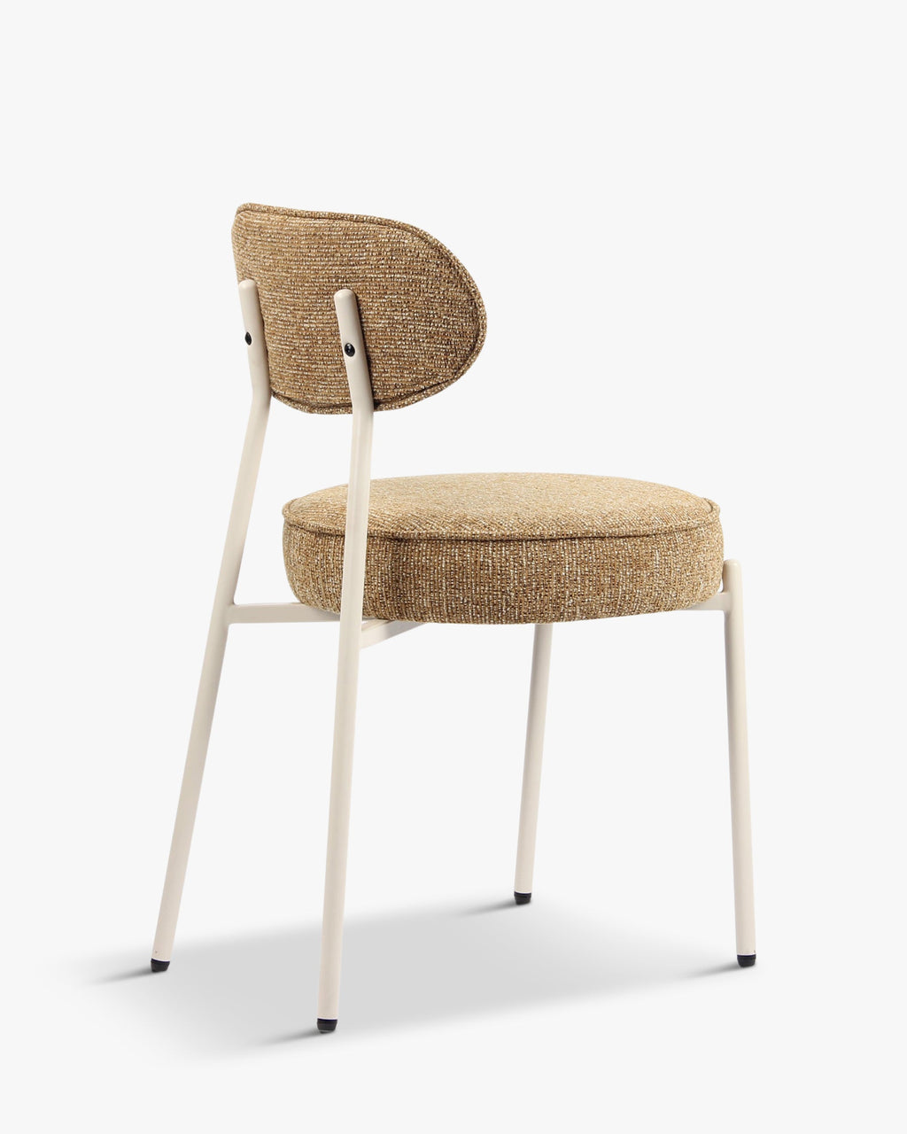 Chaise, Tweed marron chêne & fer beige
