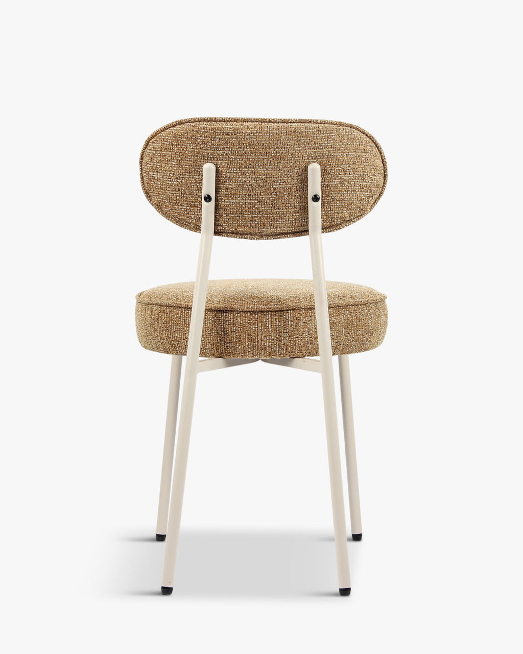 Chaise, Tweed marron chêne & fer beige