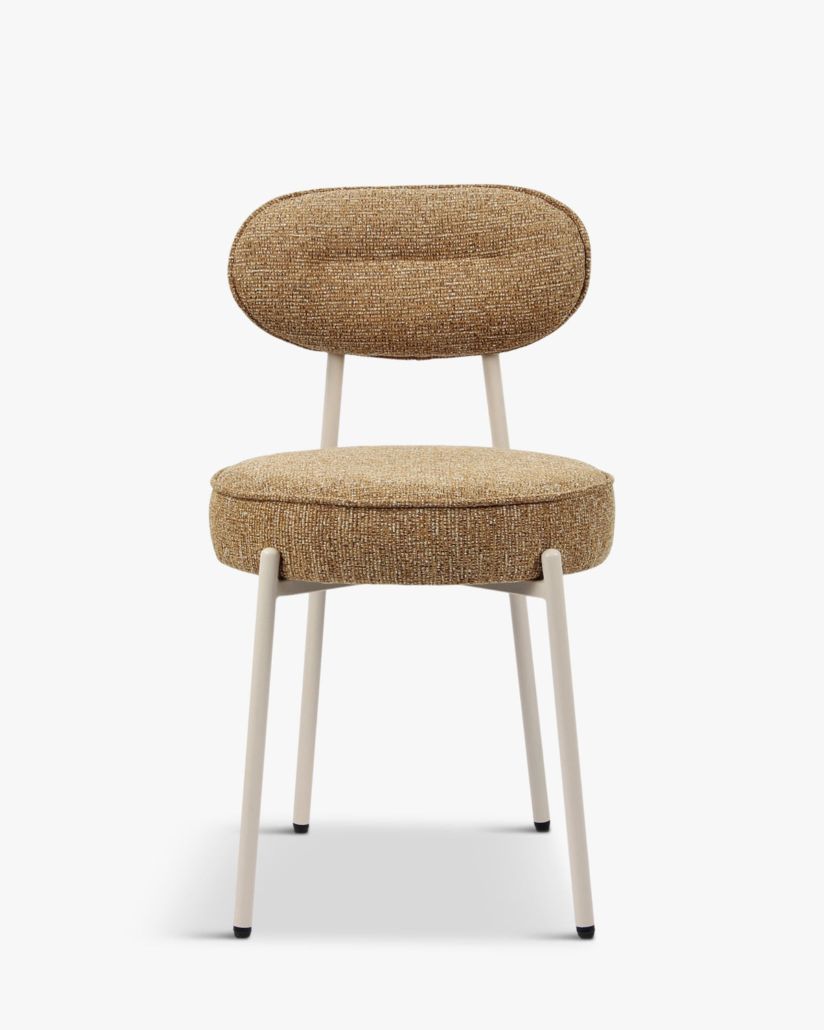 Chaise, Tweed marron chêne & fer beige