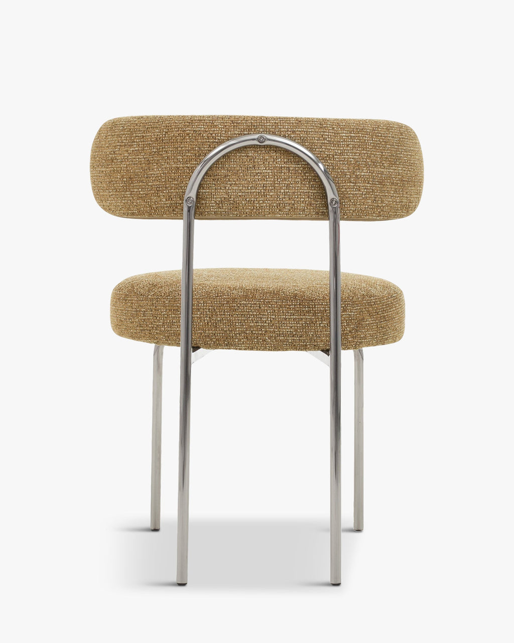 Chaise, Tweed marron chêne & métal chromé