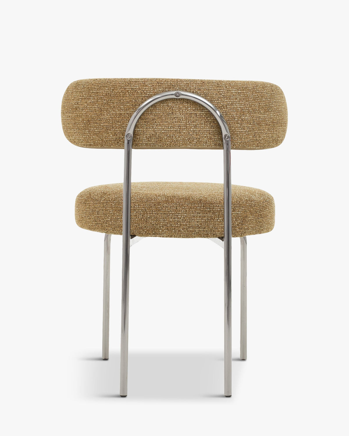 Chaise, Tweed marron chêne & métal chromé