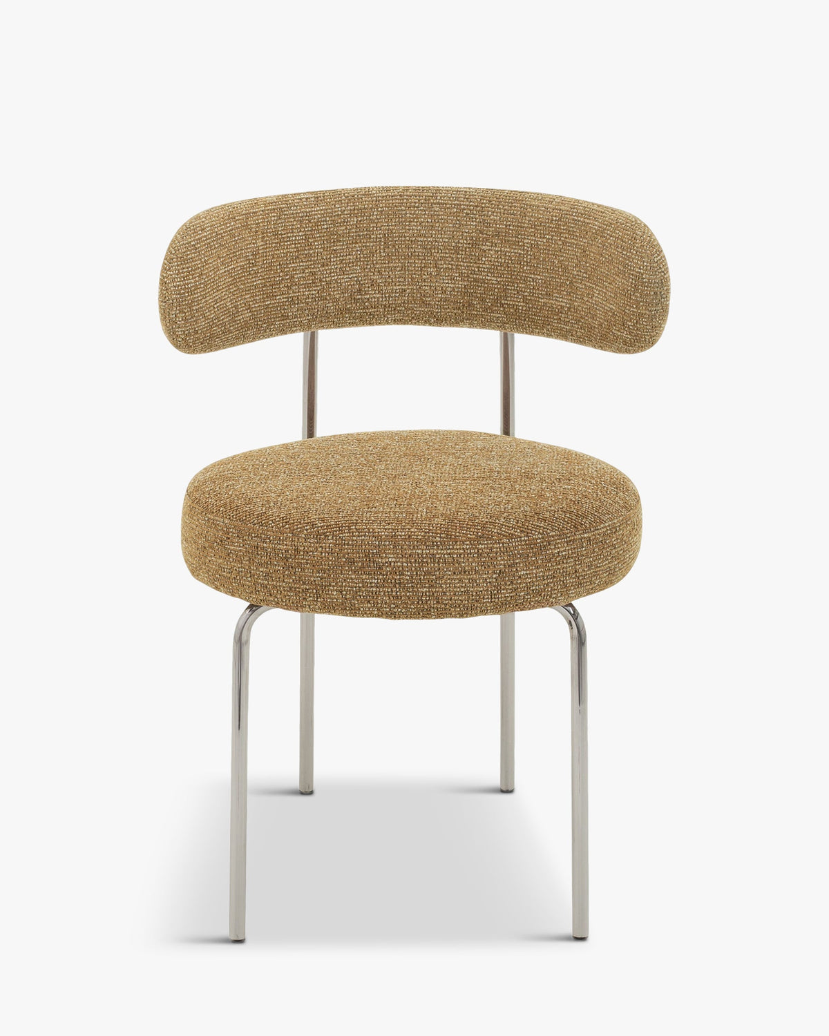 Chaise, Tweed marron chêne & métal chromé