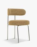 Chaise, Tweed marron chêne & métal chromé