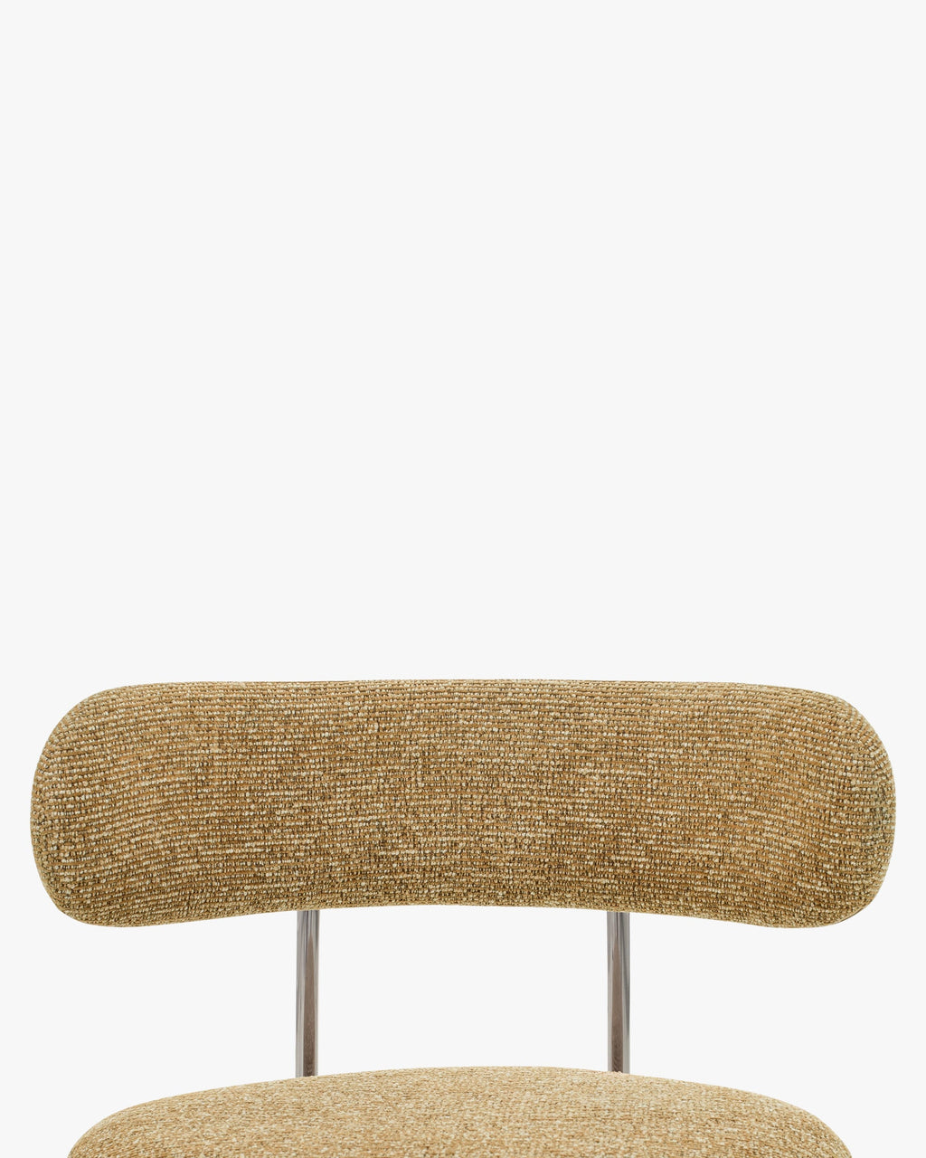 Chaise, Tweed marron chêne & métal chromé