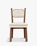 Chaise, Tweed écru meringue & Frêne massif
