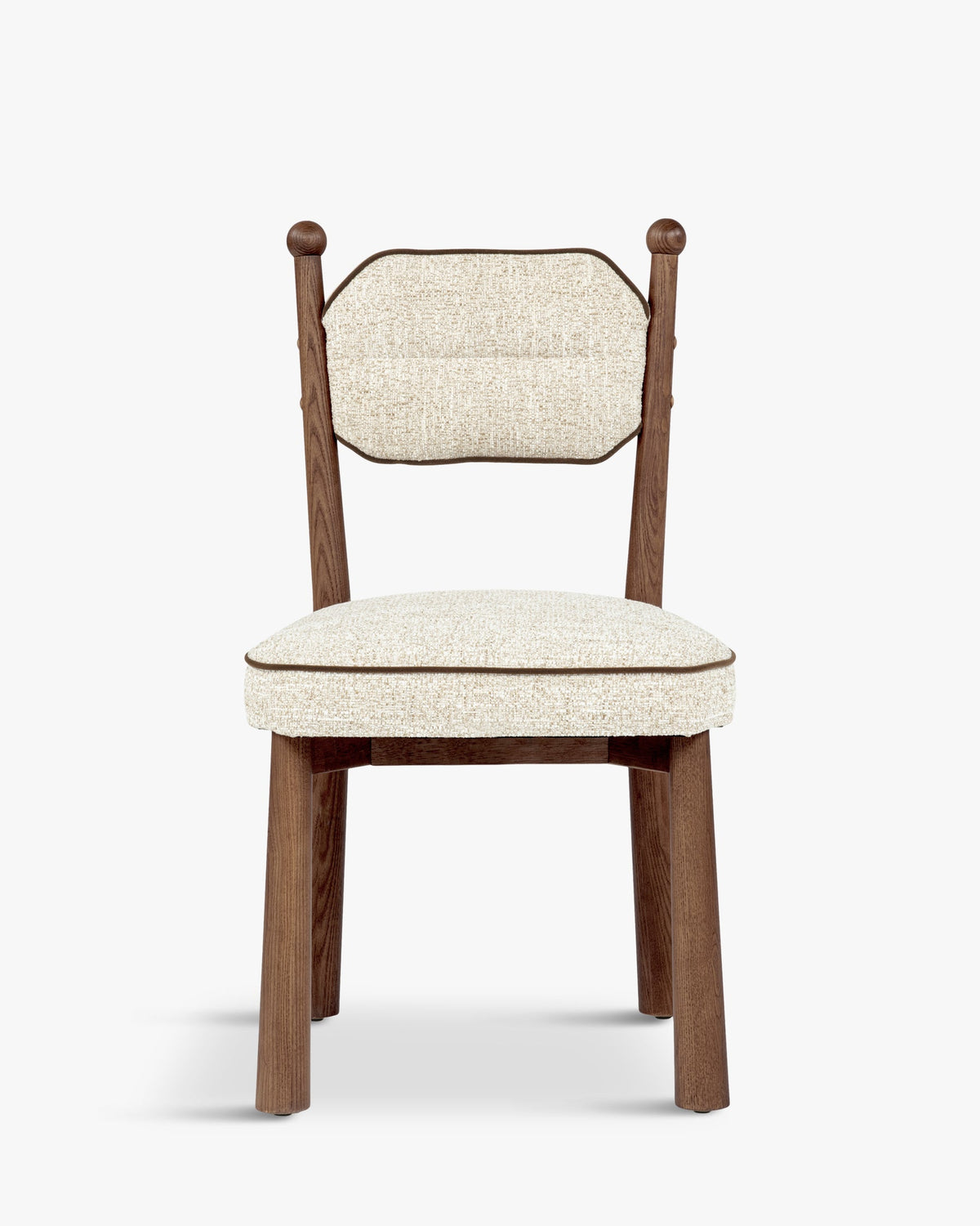 Chaise, Tweed écru meringue & Frêne massif