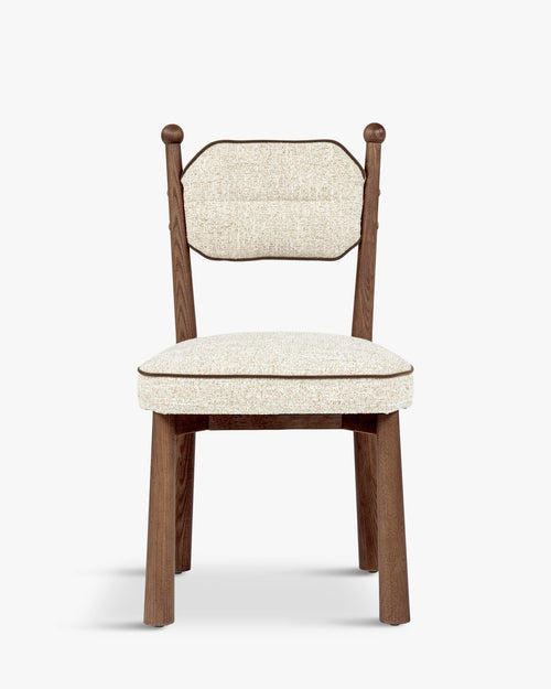 Chaise, Tweed écru meringue & Frêne massif