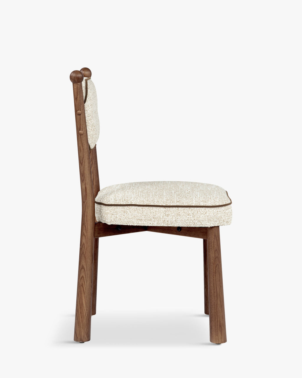 Chaise, Tweed écru meringue & Frêne massif