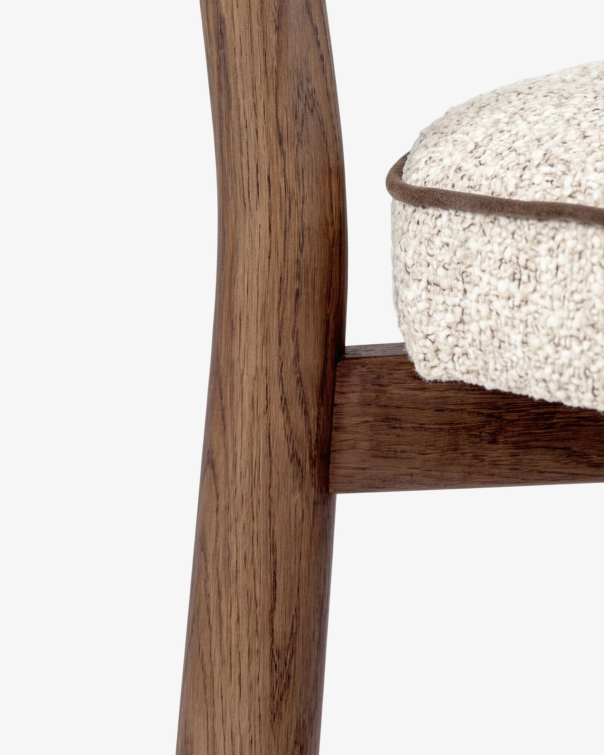 Chaise, Tweed écru meringue & Frêne massif