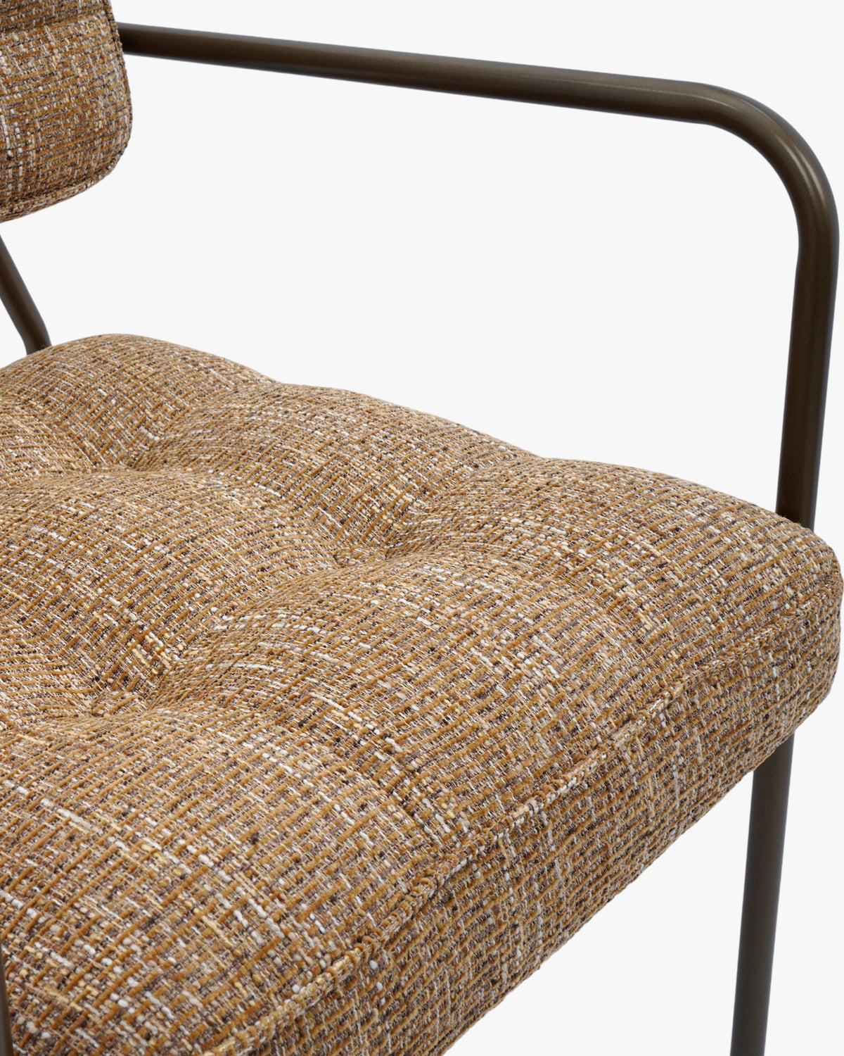 Chaise, Tweed marron ristretto & Métal bronze