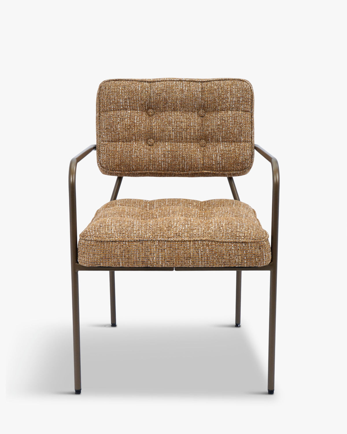 Chaise, Tweed marron ristretto & Métal bronze
