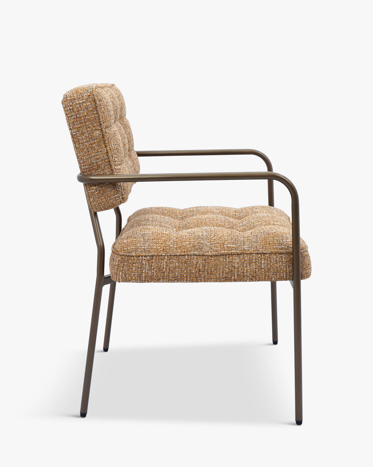 Chaise, Tweed marron ristretto & Métal bronze