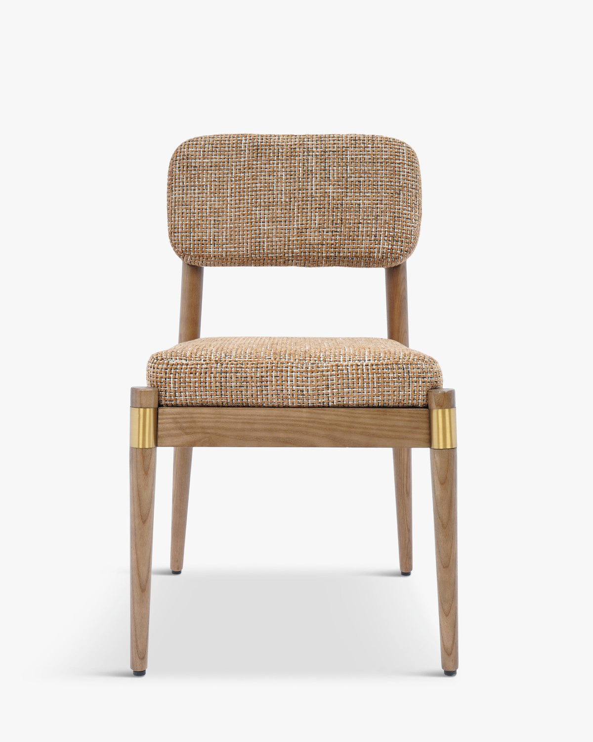 Chaise, Tweed Marron Caramel & Frêne massif