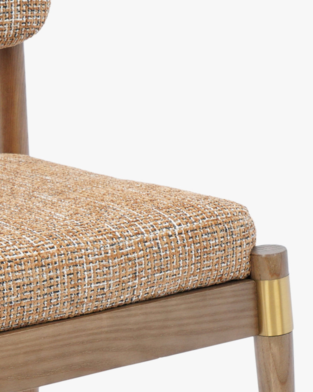 Chaise, Tweed Marron Caramel & Frêne massif