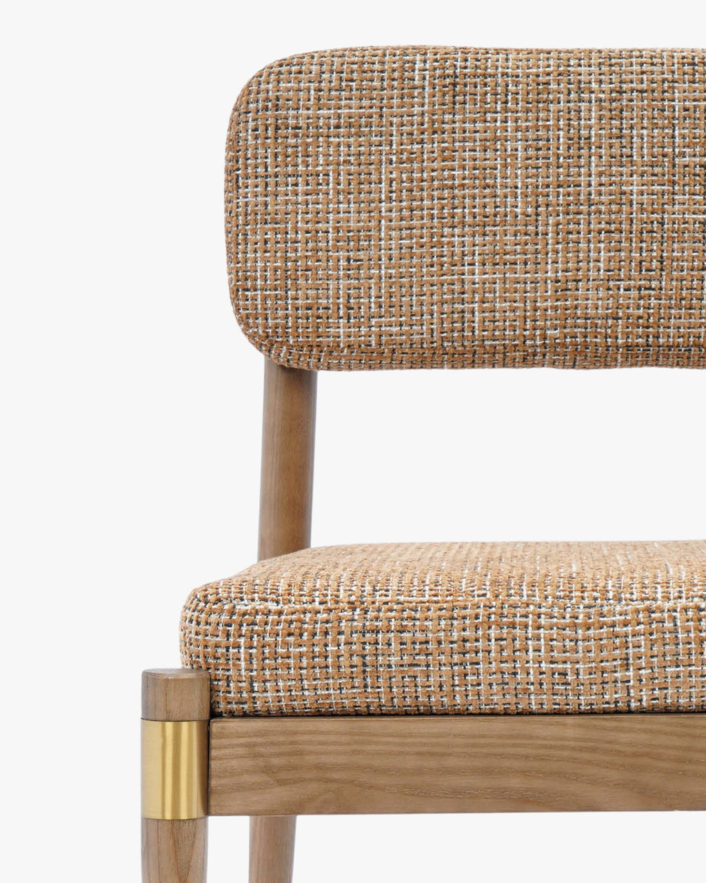 Chaise, Tweed Marron Caramel & Frêne massif