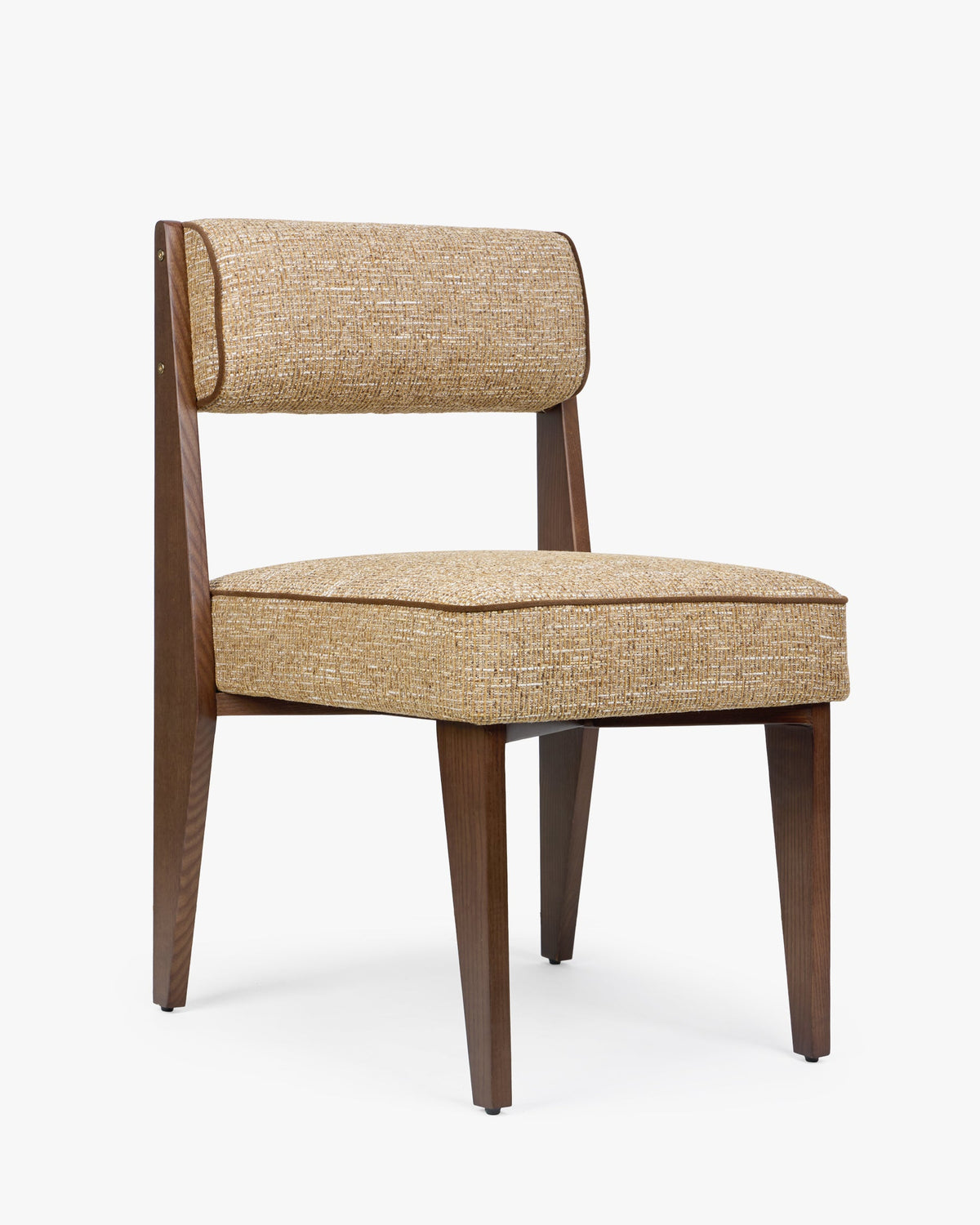 Chaise, Tweed marron ristretto & Frêne massif