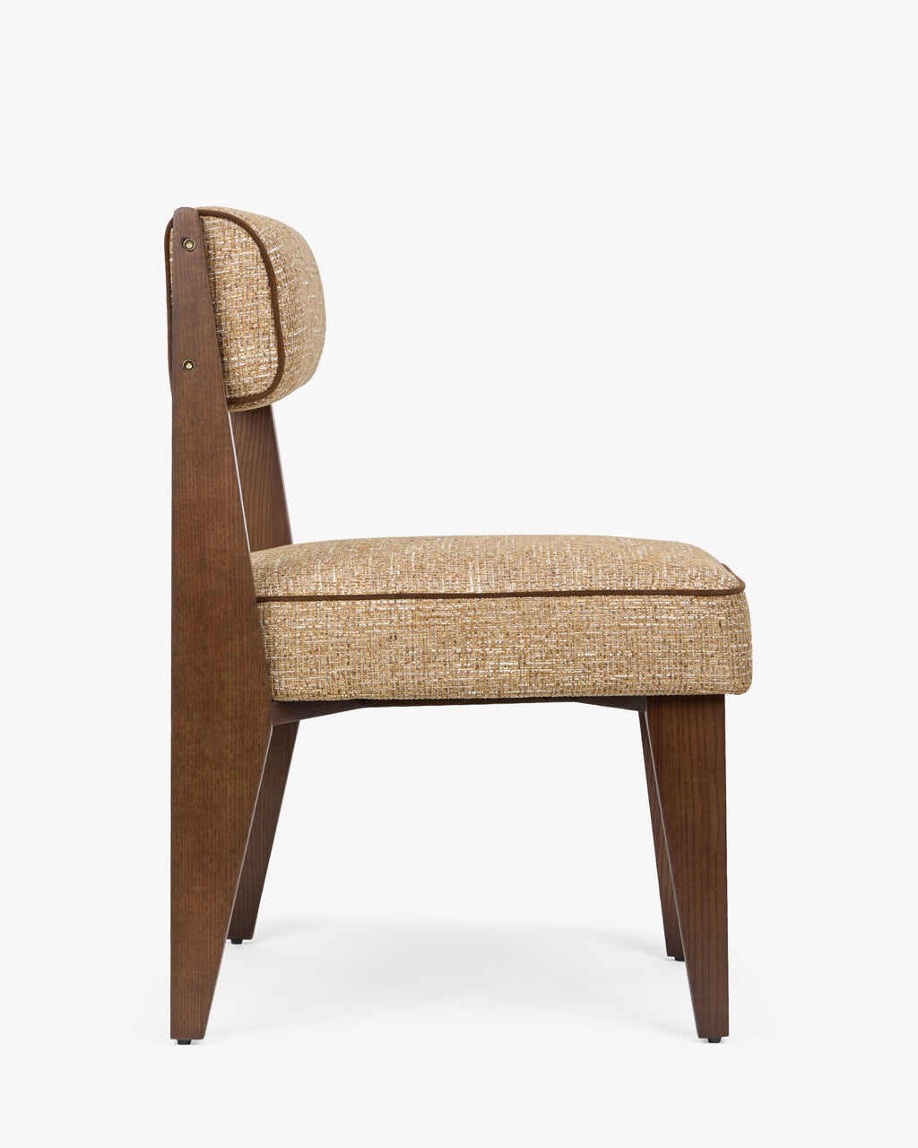 Chaise, Tweed marron ristretto & Frêne massif