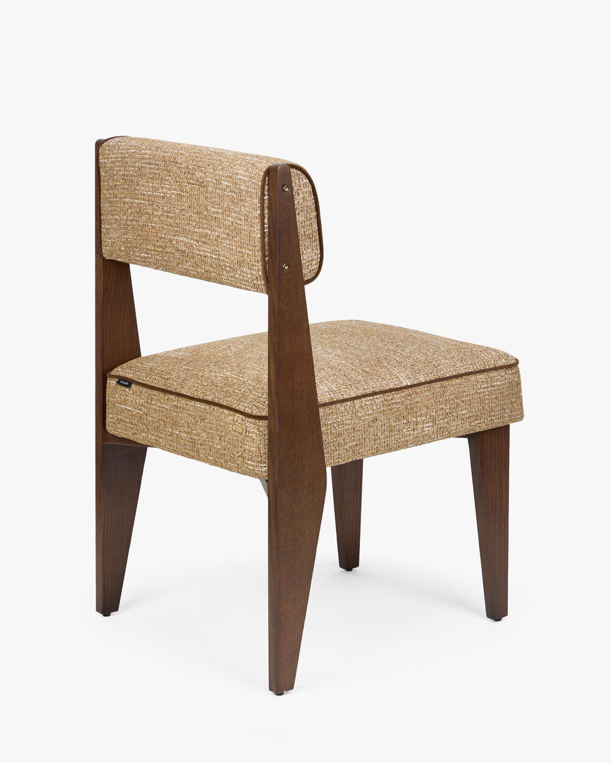 Chaise, Tweed marron ristretto & Frêne massif