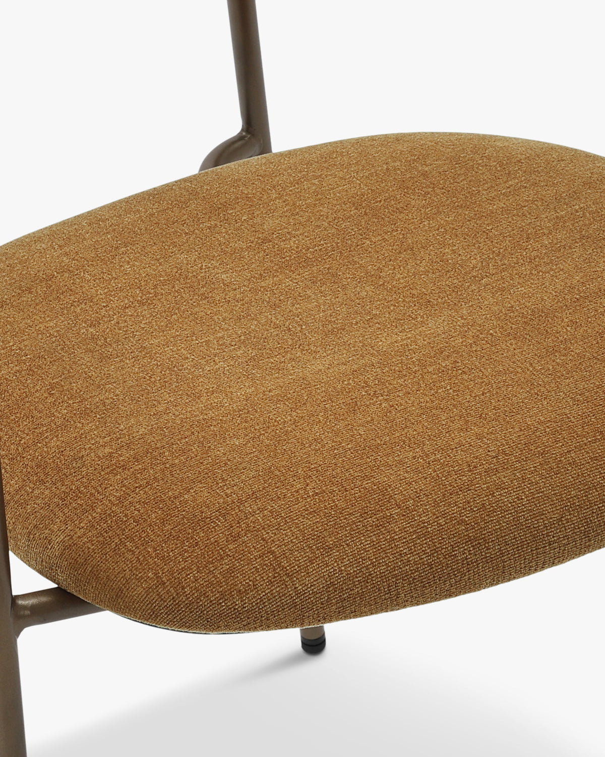 Lot de 2 chaises empilables, Marron ocre déperlant & métal cuivré