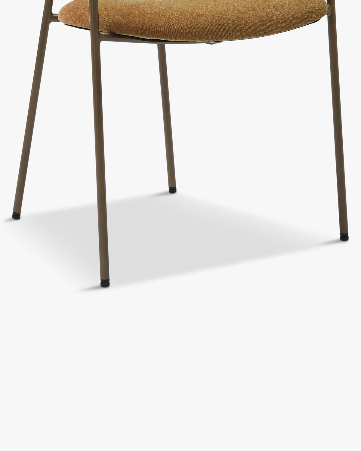 Lot de 2 chaises empilables, Marron ocre déperlant & métal cuivré